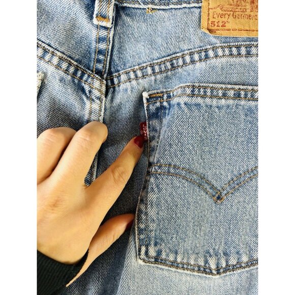 Vintage Y2K Levis 512 Slim Fit Tapered Leg Lightwash JEans USA Womens 14 Short - Picture 10 of 12